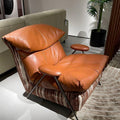Leisure chair living room sofa chair balcony single chair italian normcorecasual chair first layer cowhide down soft chair