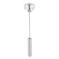 Semi-automatic stainless steel egg whisk - press and rotate cream whisk, perfect for whipping cream, eggs, and baby food