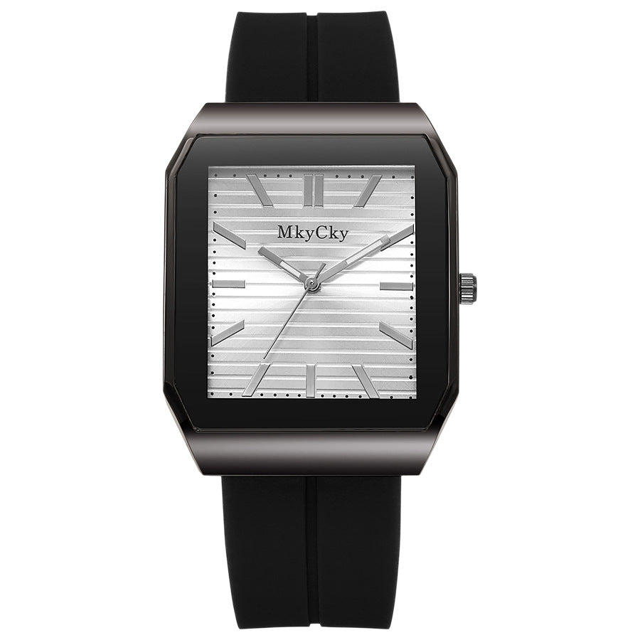 New arrival cross-border hot-selling silicone strap men's watch, foreign trade bestseller, quartz fashion wristwatch, wholesale