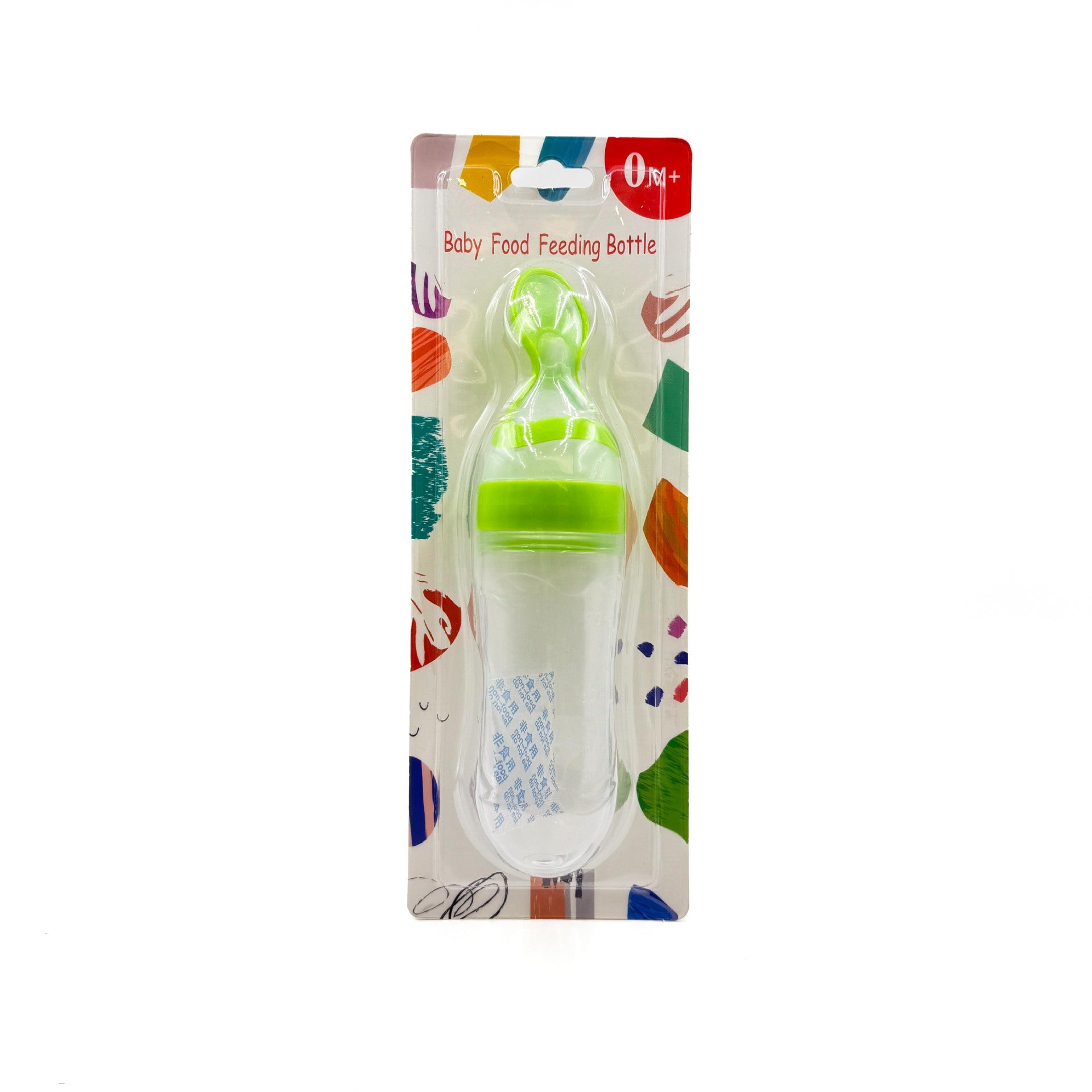 English card baby rice paste bottle baby silicone feeding bottle children's complementary food bottle rice paste spoon extrusion feeding spoon