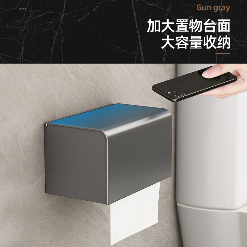 Gun ash tissue paper box toilet toilet toilet paper storage non-punching toilet paper paper paper placement rack waterproof wall mounted