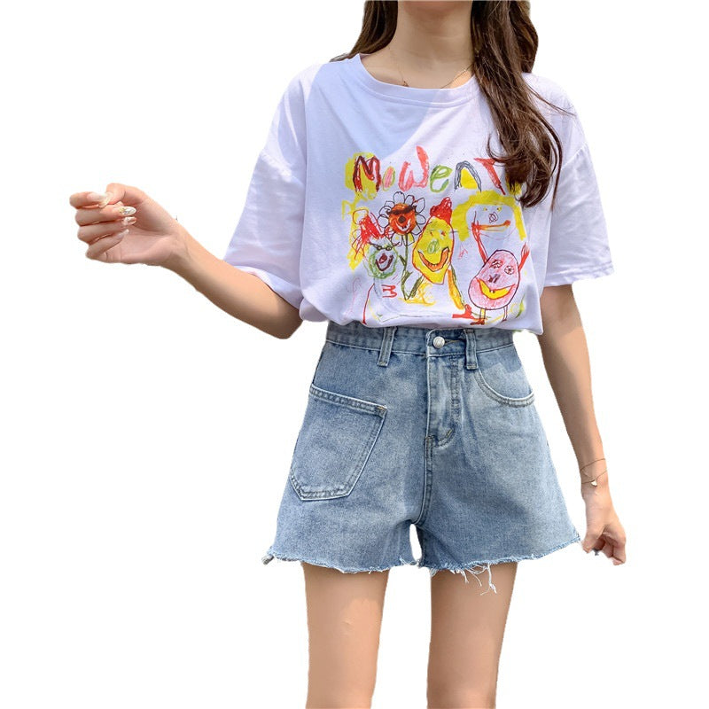 Raw edge denim shorts for women new arrival hot selling fashionelegantwork clothingshorts must edge washed wide leg jeans