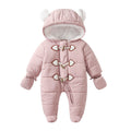 Ins baby winter clothing jumpsuit thickened quilted fleece-linedheattech baby cotton clothing children's clothing k-style hooded