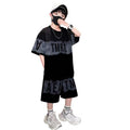 Boys' summer outfit set : new short-sleeve sporty style for mid-to-large children - trendy, stylish, and cool for summer