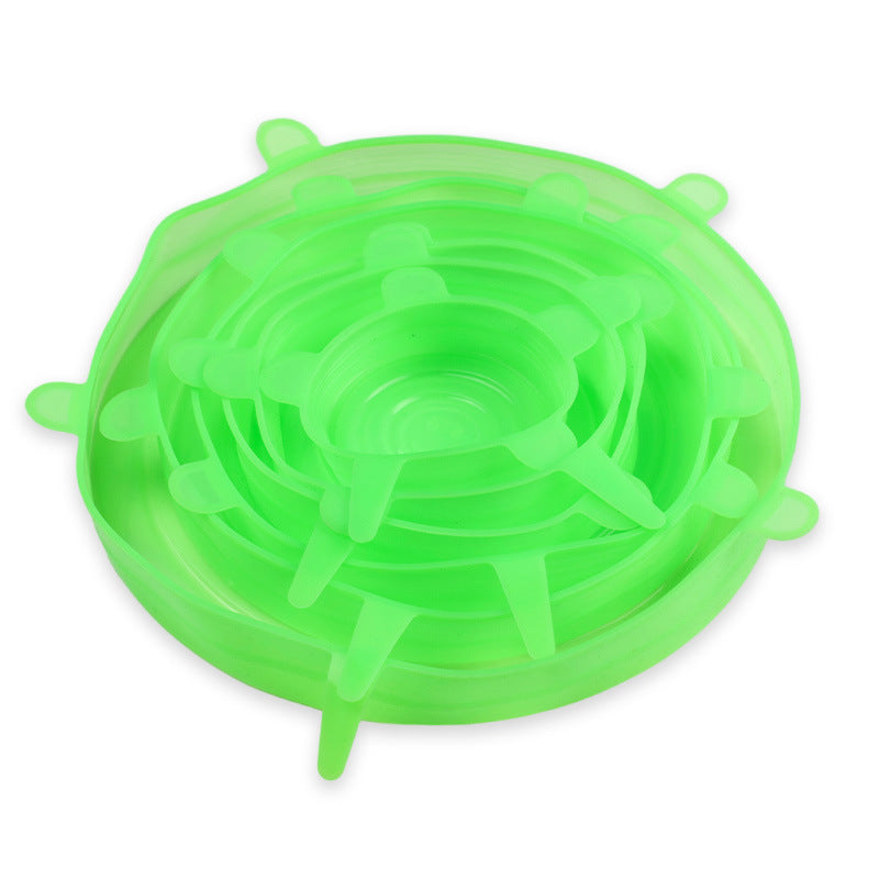 Silicone fresh-keeping lid, food-grade silicone food container lid, silicone fresh-keeping cover, smiley face sealing lid, food wrap - cross-border