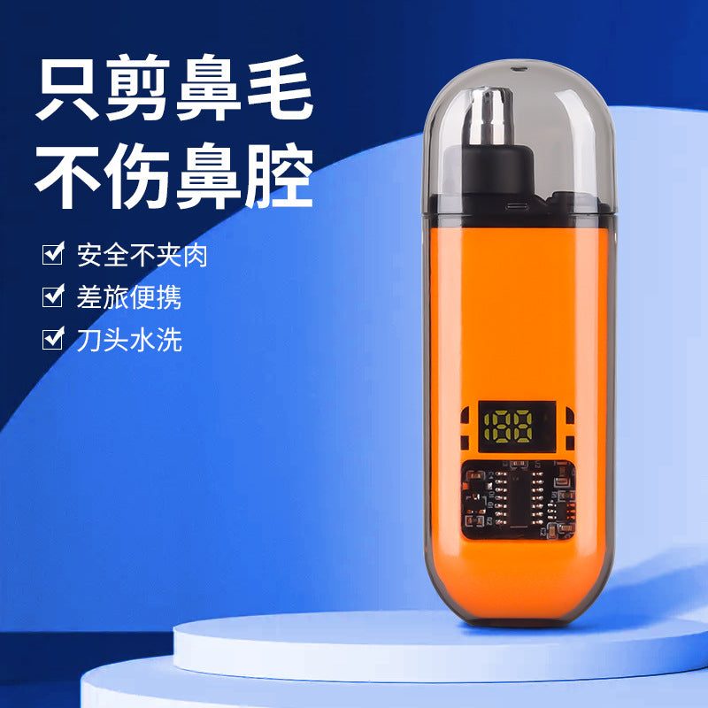 New rechargeable electric nose hair trimmer for men - digital display, mini & portable