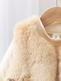 new summer cross-border fashion girls' fuzzy vest + knitted top + plaid skirt three-piece set