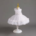 Export kids dress red wedding dress cake princess dress female flower girl first birthday banquet dress baby dress