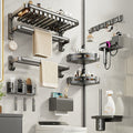 Gun gray towel rack bathroom storage rack punch-free bathroom shelf all-in-one pendant toilet space aluminum bath towel rack