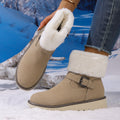 Cotton shoes fleece-linedheattechwinter snow boots women's belt buckle new style side zipper large size wholesale