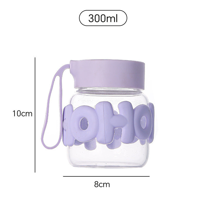 Letter internet celebrity fat cup glass ins style female high-looking easy to carry water cup mini small gift cup