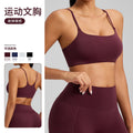 European and american new style thin strap sports bra for women - shockproof, push-up, running, yoga bra with padded cups, fitness tank top