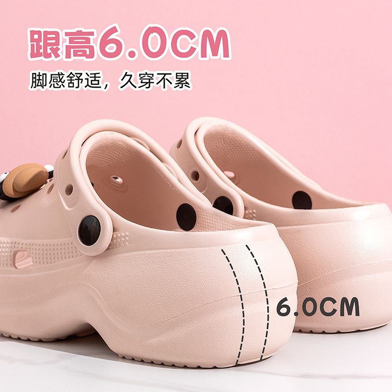 Thick sole crocs women's toe cap non-slip deodorizing filter not tired feet summer 2025new arrivalfashion slippers women's outwear