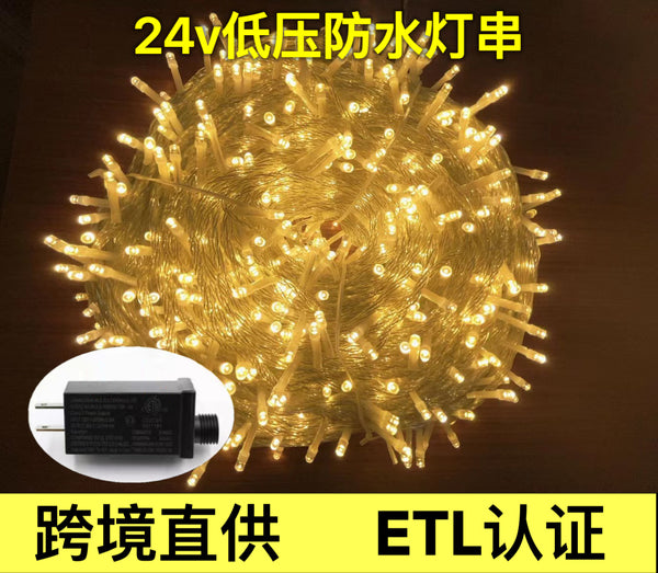 Cross-border LED lights flash string Gypsy 24V low voltage 110V waterproof outdoor Christmas tree wood garden decoration lights