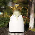 Wholesale cross-border luxury insulated kettle: large capacity coffee pot for home and commercial use, insulated water kettle with logo, gold teapot