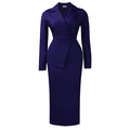 D615 cross-border women's fashion:  spring new arrivals - stylish and elegant commute-ready stretch suit collar high-waisted african dress