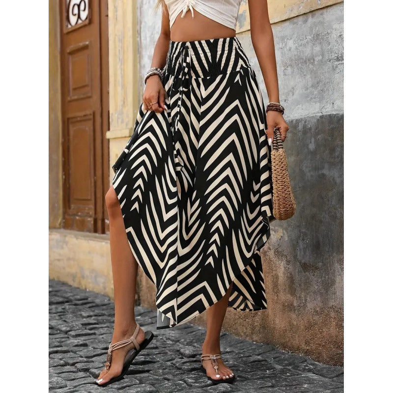 Shipped: hot-selling european and american cross-border style, new spring/summer bohemian ethnic print a-line casual dress