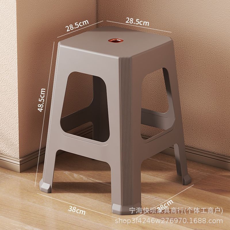 Living room dining table stool thickened plastic for home adult stackable high stool housewarming new home wedding red stool