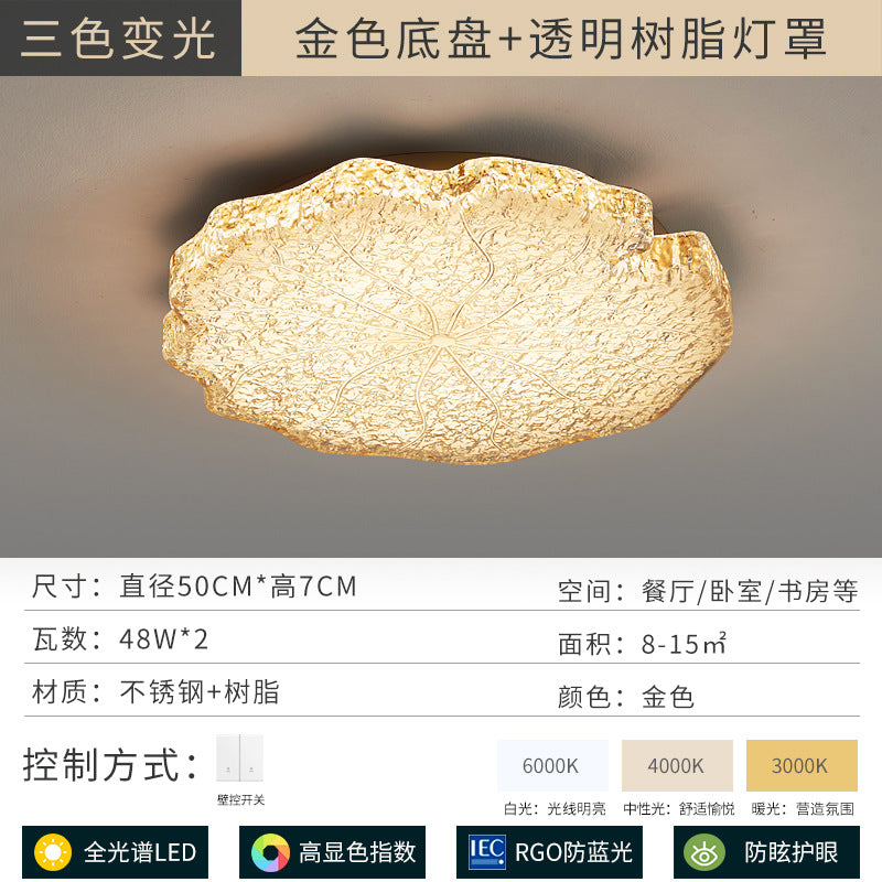 Bedroom light New high-end light luxury resin ceiling light Full spectrum eye protection Simple modern master bedroom room lighting