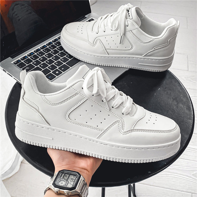 Men's spring white sneakers 2026: breathable, trendy korean style chunky sole sneakers - versatile student athletic casual shoes