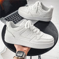 Men's spring white sneakers 2026: breathable, trendy korean style chunky sole sneakers - versatile student athletic casual shoes