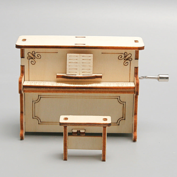 Children's hand-cranked piano music box, primary school students' technology handmade music box making materials DIY scientific experimental toys