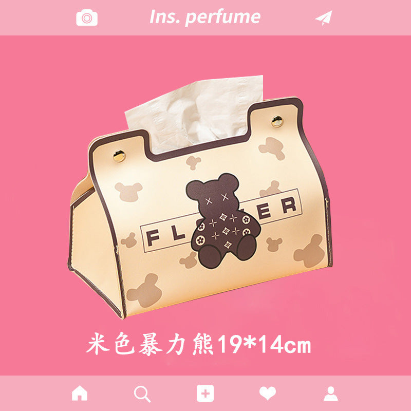 Foreign trade popular tissue box living room creative cute pumping carton car leather pumping box storage box napkin box