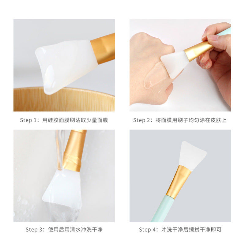 Directly from the manufacturer Slant tail silicone mask brush DIY homemade mask smear soft head convenient film stick beauty tool