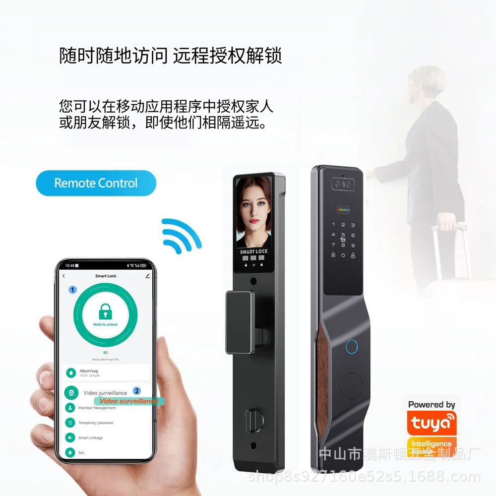 smart lock palm vein 3d face recognition smart door lock tuya intercom password lock fully automatic fingerprint lock
