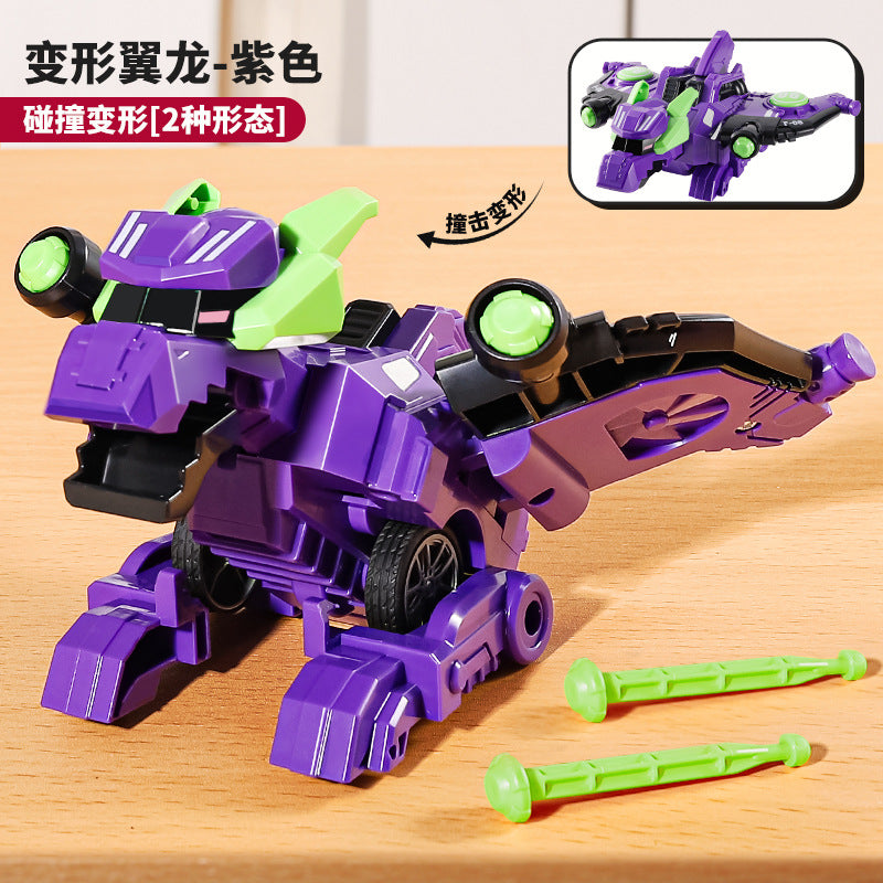 Dinosaur transforming toy - kids' collision car - boy's birthday gift - tyrannosaurus rex robot - ages 3-6