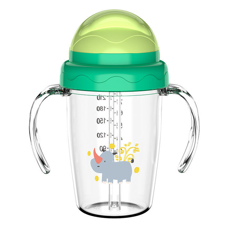 English boxed children's water cup Baby learning drinking cup Anti-drop and leak-proof straw cup with handle Direct drinking cup Baby water cup