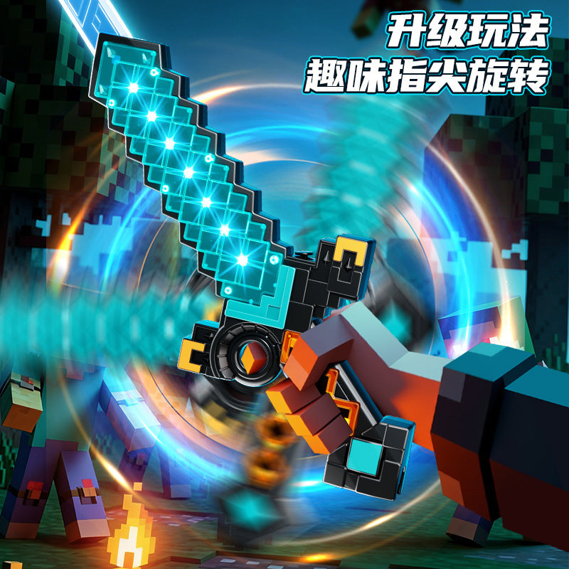 My diamond sword world laser sword pixel weapon minecraft kids boys light-up night light toy - wholesale from manufacturer