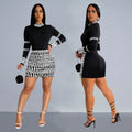 C7138 cross-border   fashion women's hotfix rhinestone party casual slim-fit dress new