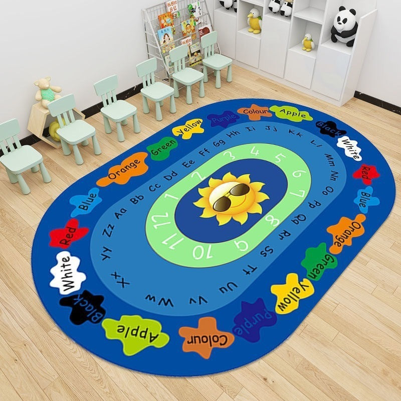 Baby crawling mat, cooling pad, classroom reading area, educational play mat, nursery kids alphabet crystal velvet rug