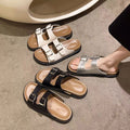 Birkenstock shoes for women cross-border new arrivaloutwearthick sole birkenstock half slippers one-leg lazy soft bottom sandals for women export