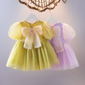 summer korean style french fairy dress - kids' large bow tutu dress for baby girls - purple tulle dress
