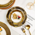 Accessible luxury pastry plate ceramic gold rim western food plate special ceramic steak plate commercial tableware casual model room decoration