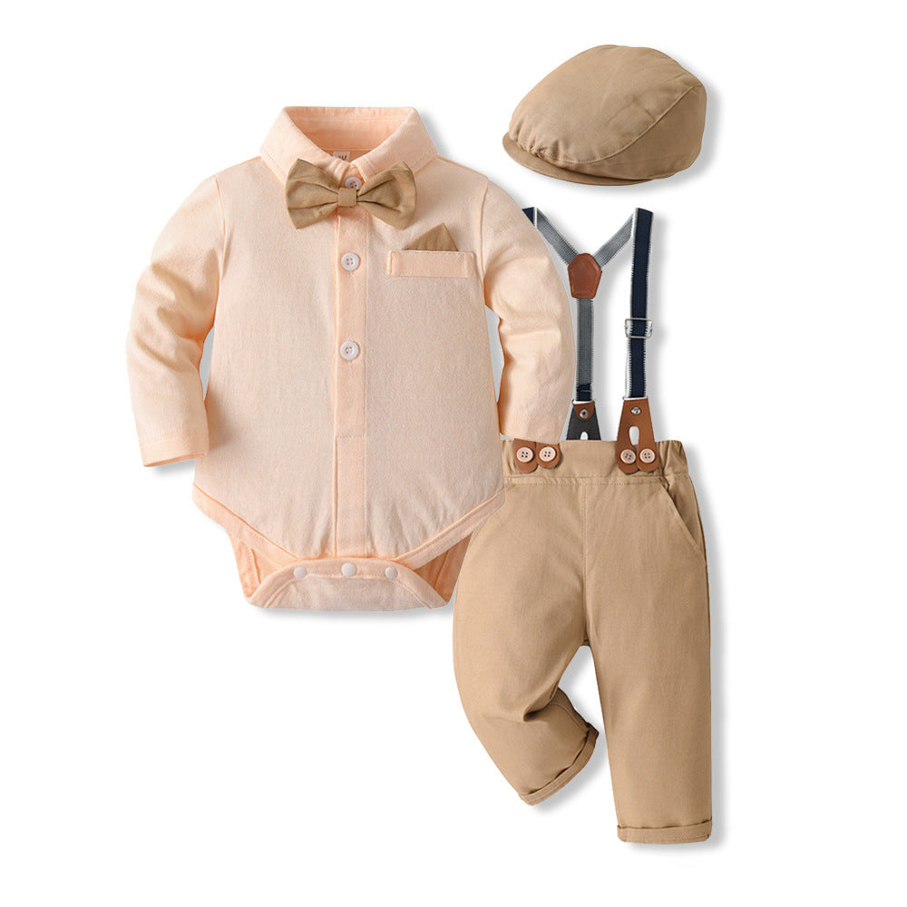 Baby boy spring outfit: gentleman's style - spring suit, tang suit, overalls two-piece set