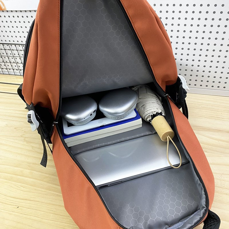 School bag Korean cute school bag female junior high school students high value niche large capacity multi-layer burden reduction college backpack