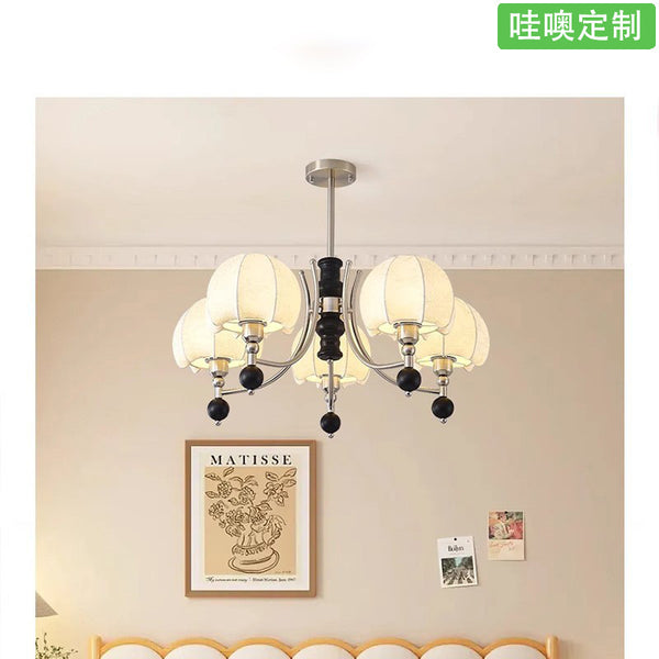 [Wow] American retro chandelier medieval Nanyang style advanced sense solid wood wabi-sabi living room study fabric lamps