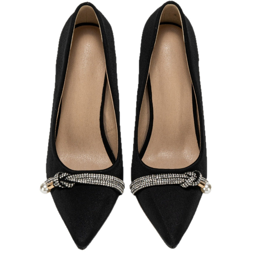 chunky heel rhinestone strappy black trendy european and american bestselling new high heel pumps