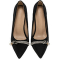 chunky heel rhinestone strappy black trendy european and american bestselling new high heel pumps