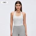 Henri collar halter vest for women with chest pad silmslimming look yoga clothes running training fitness clothes topsd26051