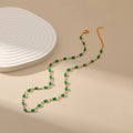 European and american cross-border fashion bohemian square glass handmade beaded necklace - versatile & unique statement piece