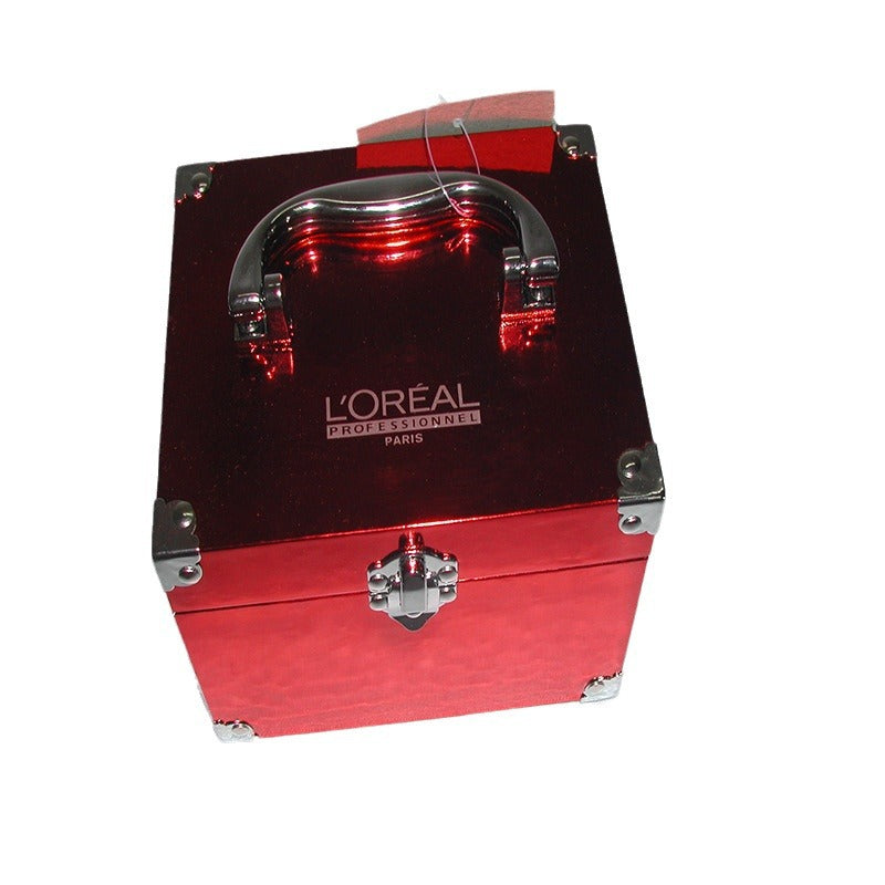 High-value cartoon cosmetic case Portable large-capacity skin care product sorting storage box Aluminum alloy storage suitcase