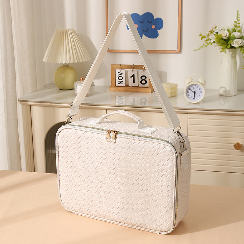 Beilian large-capacity cosmetic bag portable travel high-value cosmetic case with mirror classification cosmetic storage box