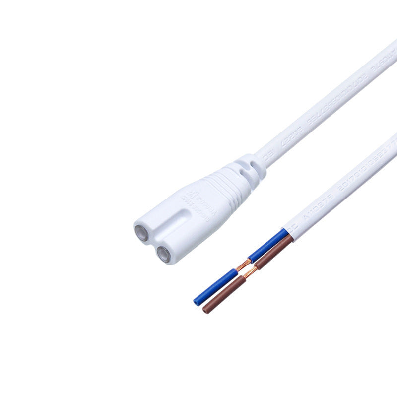 Wholesale 0.5 square 8.5mm hole spacing T4T5T8LED lamp bracket connecting cable two-core eight-tail power cord