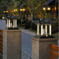 Solar powered post cap lights - outdoor waterproof garden lights for pillars, gates, and fences - villa column lights