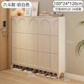 Cream-colored, 100cm long, 24cm thick, and 118cm high (six-compartment rolling bin)
