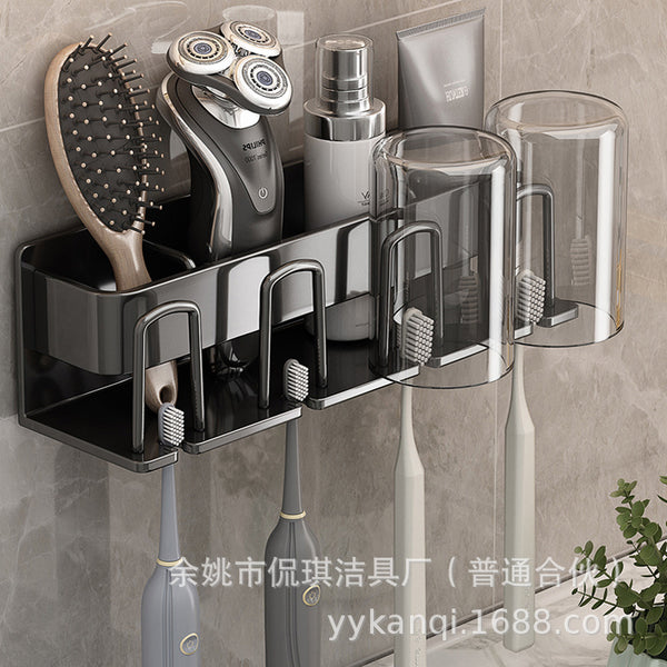 Manufacturer supplies gun gray bathroom bathroom rack non-punching wall-mounted electric toothbrush holder washstand